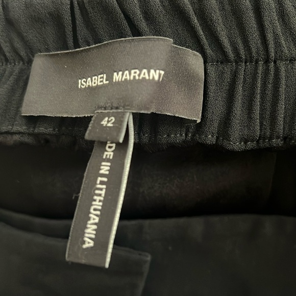 Isabel Marant Sz 42 Elastic Waist Mini Skirt Front and Back Pockets Belt Loops - Picture 6 of 8